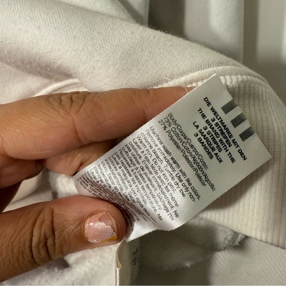 Adidas Woman’s White Pullover Hoodie With Embroidery Detailing — Size XL - Picture 8 of 11